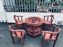 Bộ Ghế Tháo Nửa Gỗ Cẩm Lai - Bàn Cao 69 Mặt Bàn Rộng 80 - Ghế Cao 80 Mặt Ghế Rộng 40 (cm)