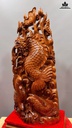 Tượng Cá Chép Hóa Rồng Gỗ Ngọc Am Cao 86 Ngang 39 Sâu 23 (cm)