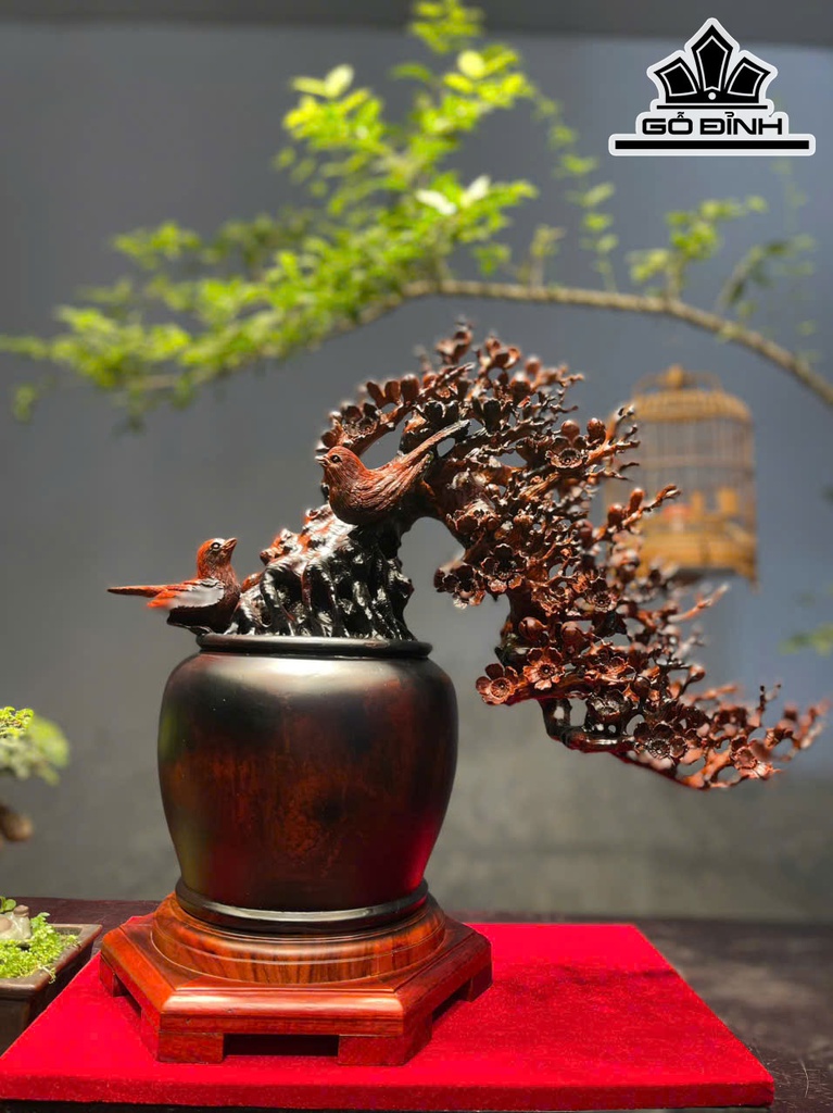 Bình Hoa Gỗ Trắc Cao 47 Ngang 47 Sâu 20 (cm)