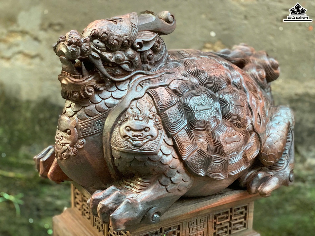 Tượng Long Quy Gỗ Trắc Cao 41 Ngang 28 Sâu 26 (cm) - 12,5kg