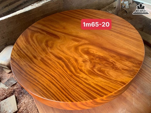 Mặt Bàn Tròn Gỗ Gõ Đường Kính 165 Dày 20 (cm)