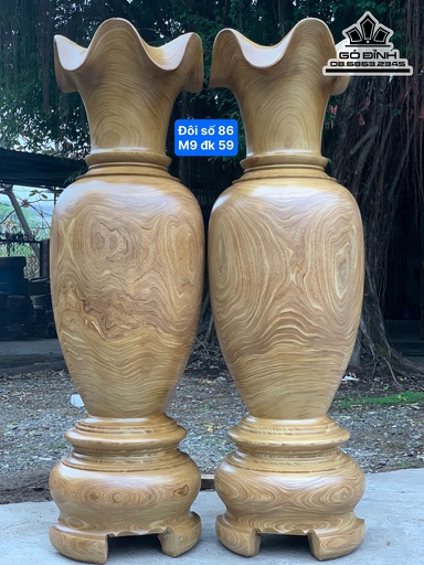Lục Bình Gỗ Cẩm Vàng Cao 190 Đường Kính 59 (cm) Đôi Số 86