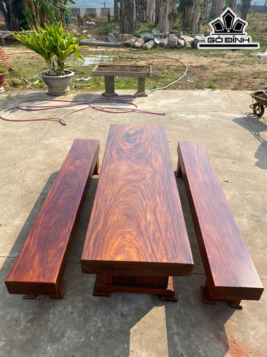 Bộ Bàn Ghế K3 Gỗ Lim Ngang 80 Cao 15 Dài 256 (cm)