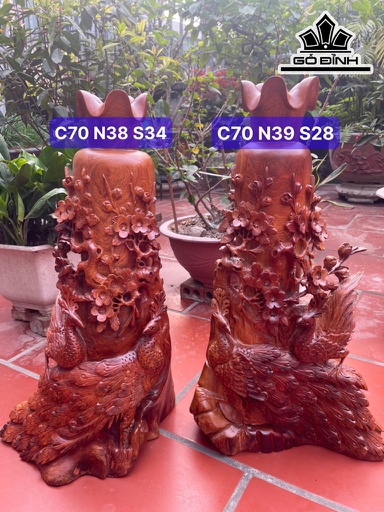 Lục Bình Chim Hoa Gỗ Hương Cao 70 Ngang 39 Sâu 28 (cm)