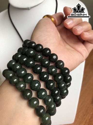 Dây Chuyền Đá Cẩm Thạch Đường Kính Hạt 10(mm)