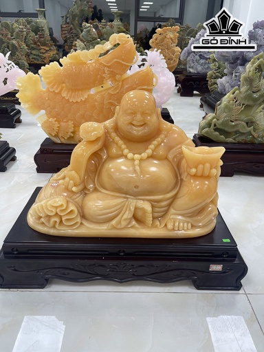 Tác Phẩm Di Lặc Đá Ngọc Hoàng Cao 63 Ngang 28 Sâu 45 (cm)