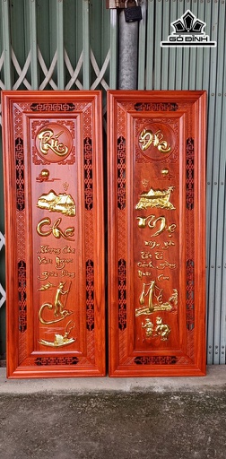 Tranh Chữ Cha Mẹ Gỗ Hương Cao 107 Ngang 37 (cm)