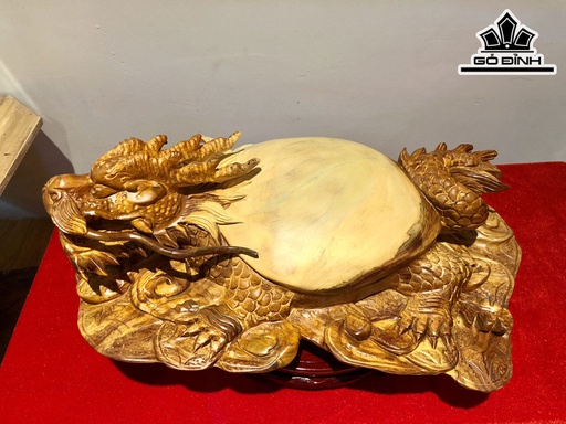 Tượng Long Quy Gỗ Hương Cao 20 Ngang 51 Sâu 37 (cm)