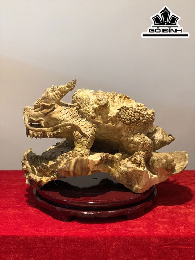 Tượng Long Quy Gỗ Nu Nghiến Cao 26 Ngang 43 Sâu 28 (cm)