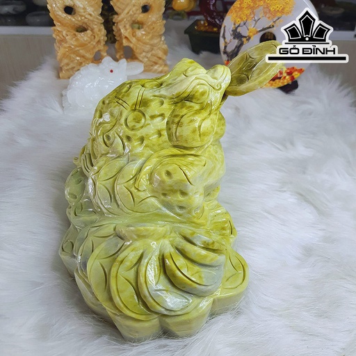 Tác Phẩm Thiềm Thừ Đá Serpentine Cao 15 Ngang 30 Sâu 15 (cm) 9,5kg
