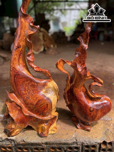 Cặp Bình Phay Gỗ Cẩm Cao 75 Ngang 33 Sâu 20 (cm)