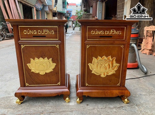 Tủ Cúng Đường Tam Bảo Gỗ Hương Cao 80 Ngang 50 Sâu 40 (cm)
