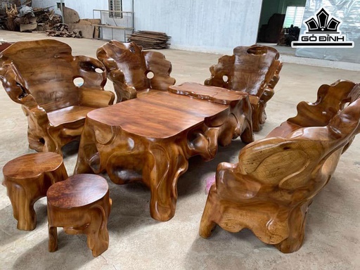 Bộ Bàn Ghế Gốc Cây Gỗ Dổi