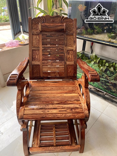 Ghế Đu Đưa Gỗ Cẩm Cao 120 Rộng 74 Khung Dày 4 (cm)