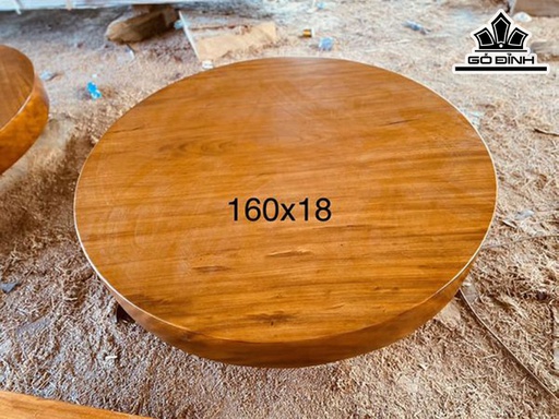 Mặt Bàn Tròn Gỗ Gõ Đường Kính 160 Dày 18 (cm)