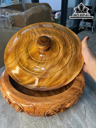 Khay Bánh Kẹo Gỗ Cà Te Cao 18 Đường Kính 35 (cm)