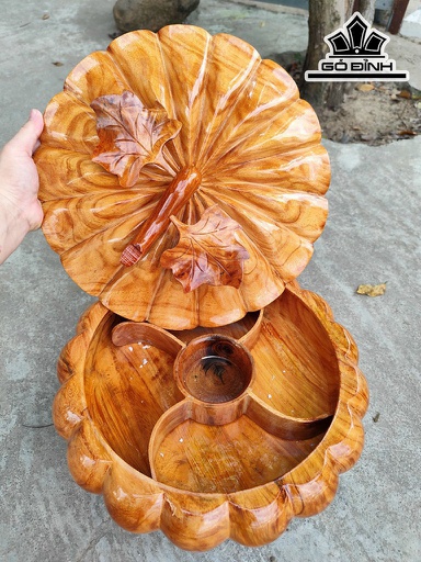 Khay Bánh Kẹo Gỗ Cà Te Đường Kính 35 Cao 18 (cm)
