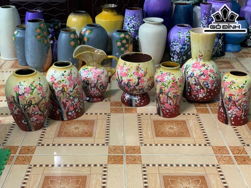Set Chim Hoa Gốm Bát Tràng