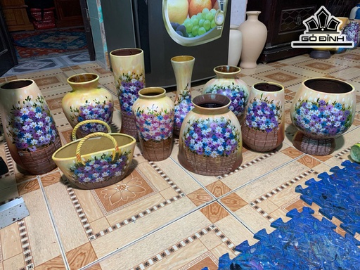 Set Hoa Mới 10 Chi Tiết Gốm Bát Tràng