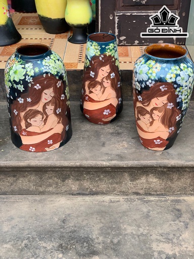 Set Mẹ Con 4 Chi Tiết Gốm Bát Tràng