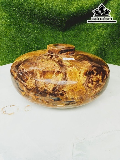 Tác Phẩm Chum Phú Quý Gỗ Cao 11 Đường Kính 22 (cm) 5,8kg