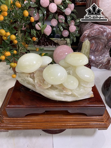 Tác Phẩm Nấm Linh Chi Đá Onyx Cao 23 Ngang 43 Sâu 22,5 (cm) 17,5kg