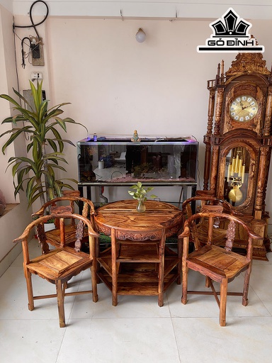 Bộ Ghế Gỗ Cẩm Bàn Cao 71 Rộng 80 Ghế Cao 80 Rộng 64 (cm)