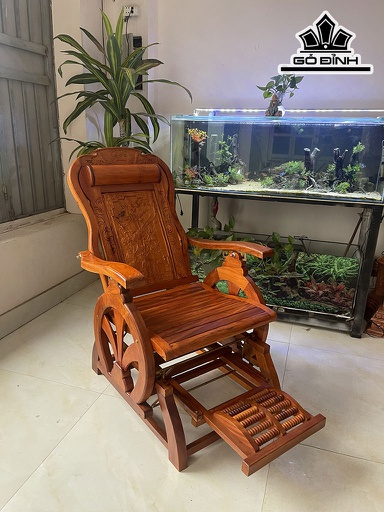Ghế Massage Gỗ Gõ Cao 119 Rộng 73 Khung Dày 3.5 (cm)