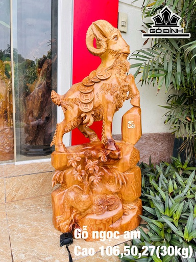 Tượng Nhất Dương Gỗ Ngọc Am Cao 106 Ngang 50 Sâu 27 (cm)