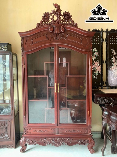 Tủ Bày Đồ Cánh Hồng Gỗ Gụ Kích Thước 237x125x47 (cm)