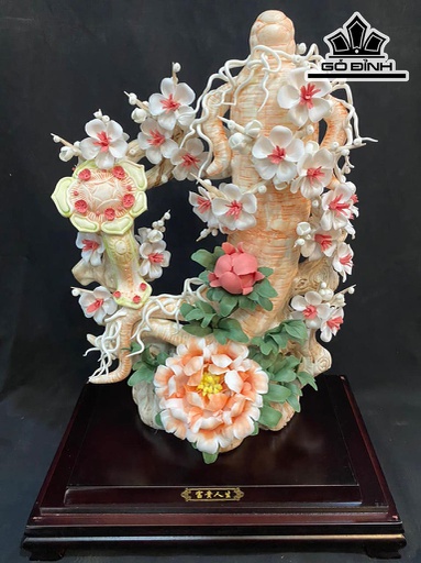 Tác Phẩm Nhân Sâm Như Ý Gốm Tàu Cao 54 Ngang 37 (cm)
