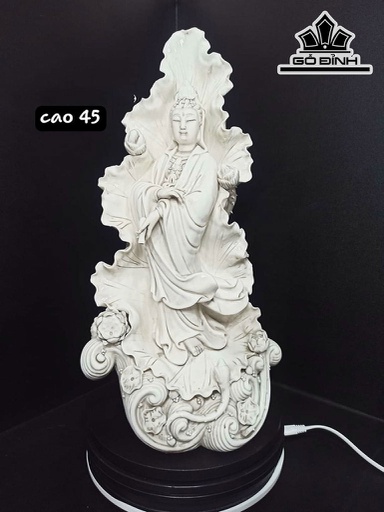 Tượng Quan Thế Âm Bồ Tát Gốm Bạch Định (Tàu) Cao 45 (cm)
