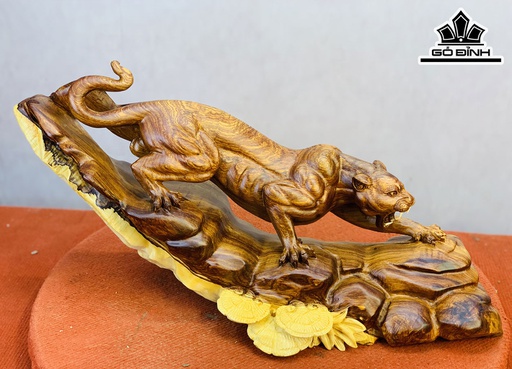 Tượng Báo Săn Mồi Gỗ Cẩm Cao 32 Ngang 63 Sâu 26 (cm)