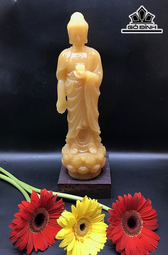 Tôn Tượng Đức Phật Adida Đá Ngọc Hoàng Long Cao 30 Ngang 10 Sâu 8 (cm) 1,75 - 1,8kg