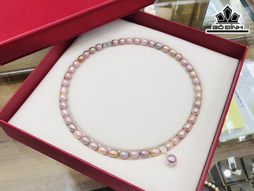 Dây Chuyền Ngọc Trai Giọt Nước Dài 45 cm Size 8 Li
