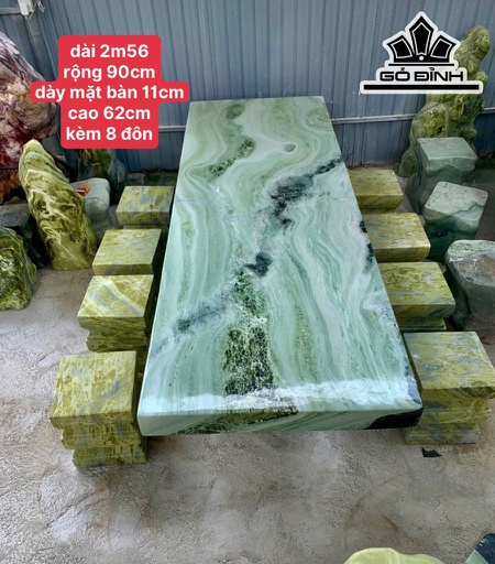 Bộ Bàn 8 Đôn Cao 62 Ngang 256 Rộng 90 Sâu 11 (cm)