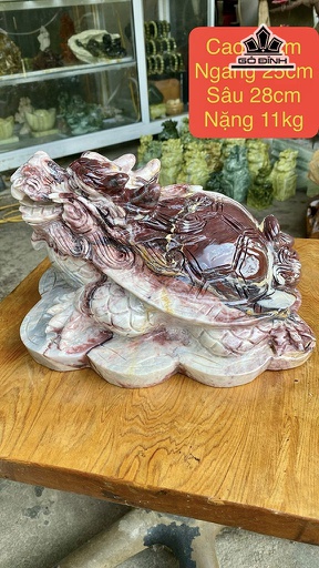 Cụ Long Quy Đá Serpentine Cao 17 Ngang 25 Sâu 28 (cm) 11kg