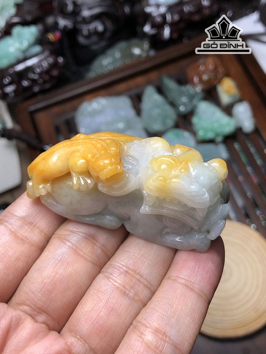 Mặt Mẫu Tử Tỳ Hưu Đá Cẩm Thạch Cao 61 Ngang 29,6 Sâu 31,3 (mm) 93g