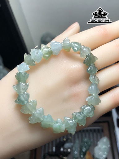 Vòng Tay Hoa Sen Đá Cẩm Thạch Đường Kính 11 (mm) 17g