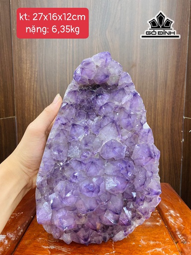 Tinh Thể Đá Thạch Anh Tím Cao 27 Ngang 16 Sâu 12 (cm) 6,35kg