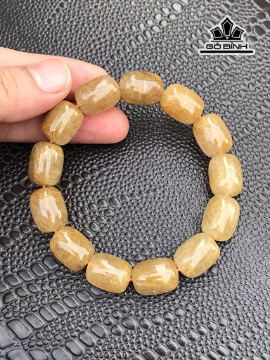 Vòng Tay Lu Thống Đá Thạch Anh Tóc Vàng Đường Kính 12 (cm) 50,6g