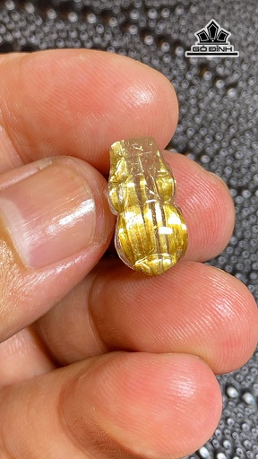 Mặt Dây Chuyền Tỳ Hưu Đá Thạch Anh Tóc Vàng Cao 17,5 Ngang 9,4 Sâu 8,6 (mm) 2,5g