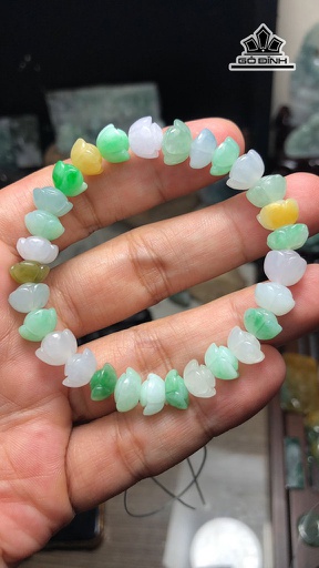 Vòng Tay Hoa Sen Đá Cẩm Thạch Đường Kính 8,5 - 10 (mm) 24g