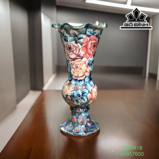 Ly Vuốt Tay Gốm Bát Tràng Cao 36 Miệng 18 (cm)