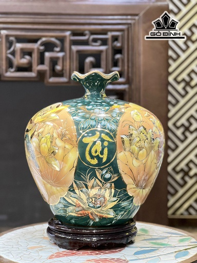 Túi Vẽ Tài Lộc Gốm Bát Tràng Cao 35 (cm)