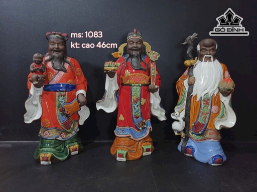 Tam Đa Phúc Lộc Thọ Gốm Phật Sơn Cao 46 (cm)
