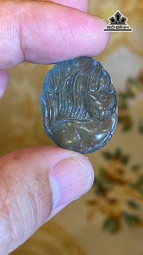 Mặt Dây Chuyền Hồ Ly Đá Aquamarine Cao 26,6 Ngang 21 Sâu 7,9 (mm) 6,6g