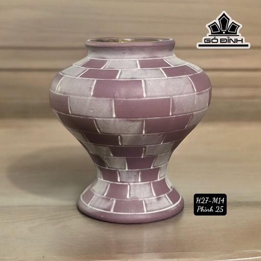 Bình Thân Béo Gốm Bát Tràng Cao 27 Đường Kính 25 Miệng 14 (cm)