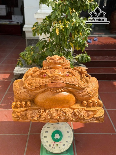 Tượng Thiềm Thừ Gỗ Ngọc Am Cao 60 Ngang 85 Sâu 56 (cm)