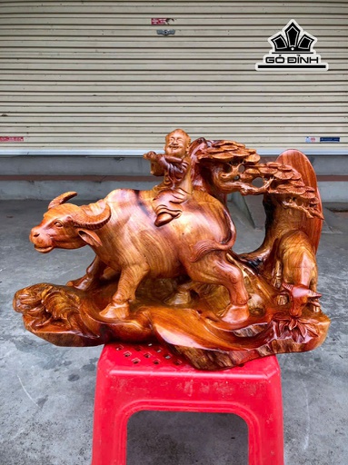 Tiểu Đồng Chăn Trâu Thổi Sáo Gỗ Hương Cao 25 Ngang 44 Sâu 28 (cm)